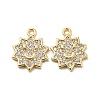 Brass Micro Pave Clear Cubic Zirconia Charms KK-H460-16G-1