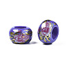 Flower Printed Opaque Acrylic Rondelle Beads SACR-S305-27-G04-3