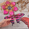 Crafans 3D 3Pcs 3 Style Butterfly & Flower Iron Ornaments AJEW-CF0001-12A-5