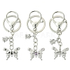 Alloy Rhineston and ABS Plastic Pearl Keychain KEYC-YW00028-01-2