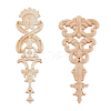 SUPERFINDINGS 4Pcs 2 Style Natural Wood Carved Onlay Applique Craft FIND-FH0007-34-1