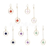 Natural Gemstone Round Beads Dangle Earrings EJEW-JE05141-1
