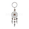 Woven Net/Web with Wing Alloy & Gemstone Chips Keychains KEYC-JKC00559-2