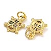 Rack Plating Brass Micro Pave Cubic Zirconia Pendants KK-I718-04G-3