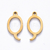PVD Vacuum Plating 201 Stainless Steel Charms STAS-R105-Q-G-1