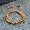 Bohemian Dyed Natural Imperial Jasper Heart Bead Braided Bead Bracelets for Women FS-WG782CA-11-1