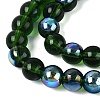 Transparent Electroplate Glass Beads Strands EGLA-Q132-6MM-01A-21-3