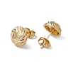 Rack Plating Brass Grooved Half Round Stud Earrings for Women EJEW-F294-01G-1