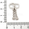 925 Sterling Silver Micro Pave Clear Cubic Zirconia Fold Over Clasps STER-U001-07P-3