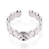 Oval Brass Cuff Ring Settings KK-T076-66P-2