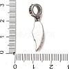 316 Surgical Stainless Steel & Rhinestone European Dangle Charms SA-CBA7555-16AS-03-3