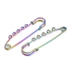 Ion Plating(IP) 304 Stainless Steel Safety Pins Brooch Findings STAS-K252-05C-RC-2