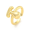 Brass Letter Open Cuff Rings for Women RJEW-G313-01T-G-1