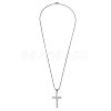 Zinc Alloy with Rhinestone Cross Pendant Necklaces NJEW-M211-07B-P-2