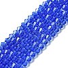 Blue Glass Bicone Beads Strands X-GLAA-S026-6mm-02-1