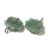 Natural Green Aventurine Copper Wire Wrapped Pendants G-K338-07P-05-2