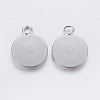 Tarnish Resistant 201 Stainless Steel Pendant Cabochon Settings STAS-P198-17-10mm-2