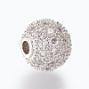 Brass Micro Pave Cubic Zirconia Beads ZIRC-E134-8mm-04P-2