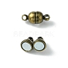 10Pcs Round Brass Magnetic Clasps with Loops KK-FS0001-34AB-3