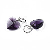 Faceted Transparent Glass Charms GLAA-T024-04-4