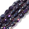 Transparent Electroplate Glass Beads Strands EGLA-N013-T4mm-B06-1