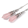 Natural Rose Quartz Pointed Dowsing Pendulum Big Pendants G-H285-06P-A22-2