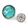 Round with Deer Glass Brooches JEWB-A022-01F-2
