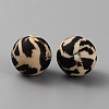 Round with Leopard Print Pattern Food Grade Silicone Focal Beads SIL-WH0009-08C-2