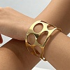 Hollow 304 Stainless Steel Cuff Bangles for Women BJEW-T028-01G-1