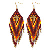 Bohemian Beach Style Handmade Tassel Seed Beaded Dangle Earrings for Women ZB5578-1