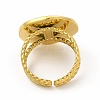 Ion Plating(IP) 304 Stainless Steel Sun & Moon Planet Open Cuff Ring for Women RJEW-B027-20G-3