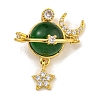 Brass Micro Pave Cubic Zirconia Pendants KK-U035-31G-2