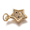 Brass Micro Pave Clear Cubic Zirconia Charms ZIRC-B002-52-2