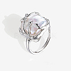 Square Rhodium Plated 925 Sterling Silver with Natural Baroque Freshwater Pearl Finger Rings for Women FS-WGEDC89-01-2