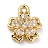 Brass with Clear Cubic Zirconia Charms X-KK-G478-02D-KCG-1