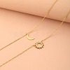 304 Stainless Steel Double Layered Sun Moon Pendant Necklaces NJEW-Z081-02G-2