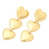 Rack Plating Brass Triple Heart Dangle Stud Earrings EJEW-A103-11G-1