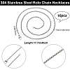 10Pcs 304 Stainless Steel Box Chain Necklaces NJEW-BBC0001-11B-2
