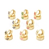 Brass Enamel Hoop Earrings KK-P205-08G-01-1