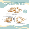6Pcs Brass Micro Pave Clear Cubic Zirconia Fold Over Clasps KK-BC0015-10KCG-2
