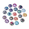 Mosaic Printed Glass Half Round/Dome Cabochons GGLA-N004-12mm-G-1