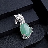 Gemstone and Alloy Pendants PW-WG09180-08-1