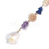 Chakra Natural & Synthetic Gemstone Chip Hanging Suncatchers HJEW-JM02361-4