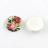 Half Round/Dome Floral Pattern Glass Flatback Cabochons for DIY Projects GGLA-Q037-25mm-M16-2