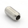 304 Stainless Steel Matte Surface Magnetic Clasps with Glue-in Ends STAS-O042-B-24-3