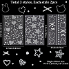 6 Sheets 3 Styles Acrylic Rhinestone Face Body Stickers AJEW-SP0002-68A-2