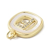 Rack Plating Brass Micro Pave Clear Cubic Zirconia Pendants KK-E102-33G-F-2