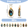 10Pcs Copper Wired Natural Abalone Shell/Paua Shell Pendants PALLOY-FI00001-2