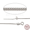 Rhodium Plated 925 Sterling Silver Wheat Chains Necklace for Women X-STER-I021-04P-1
