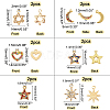 SUPERFINDINGS 12Pcs 6 Style Alloy Rhinestone Pendants FIND-FH0002-72-6